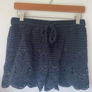 Black knitted Shorts